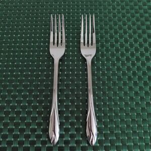 Yamazaki IRIS Salad Forks Lot Set of 2 Stainless 18/8 Japan Glossy VTG